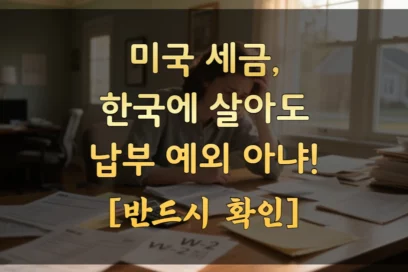 미국 세금, 한국에 살아도 예외 아냐! [반드시 확인]