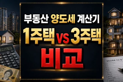 부동산 양도세 계산기 완벽 정리, 1주택·2주택·3주택 세금 한 번에 확인하는 법