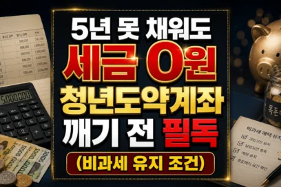 청년도약계좌 중도해지 비과세 유지 조건과 손해 안 보는 법 (5년 안 채워도 세금 0원)